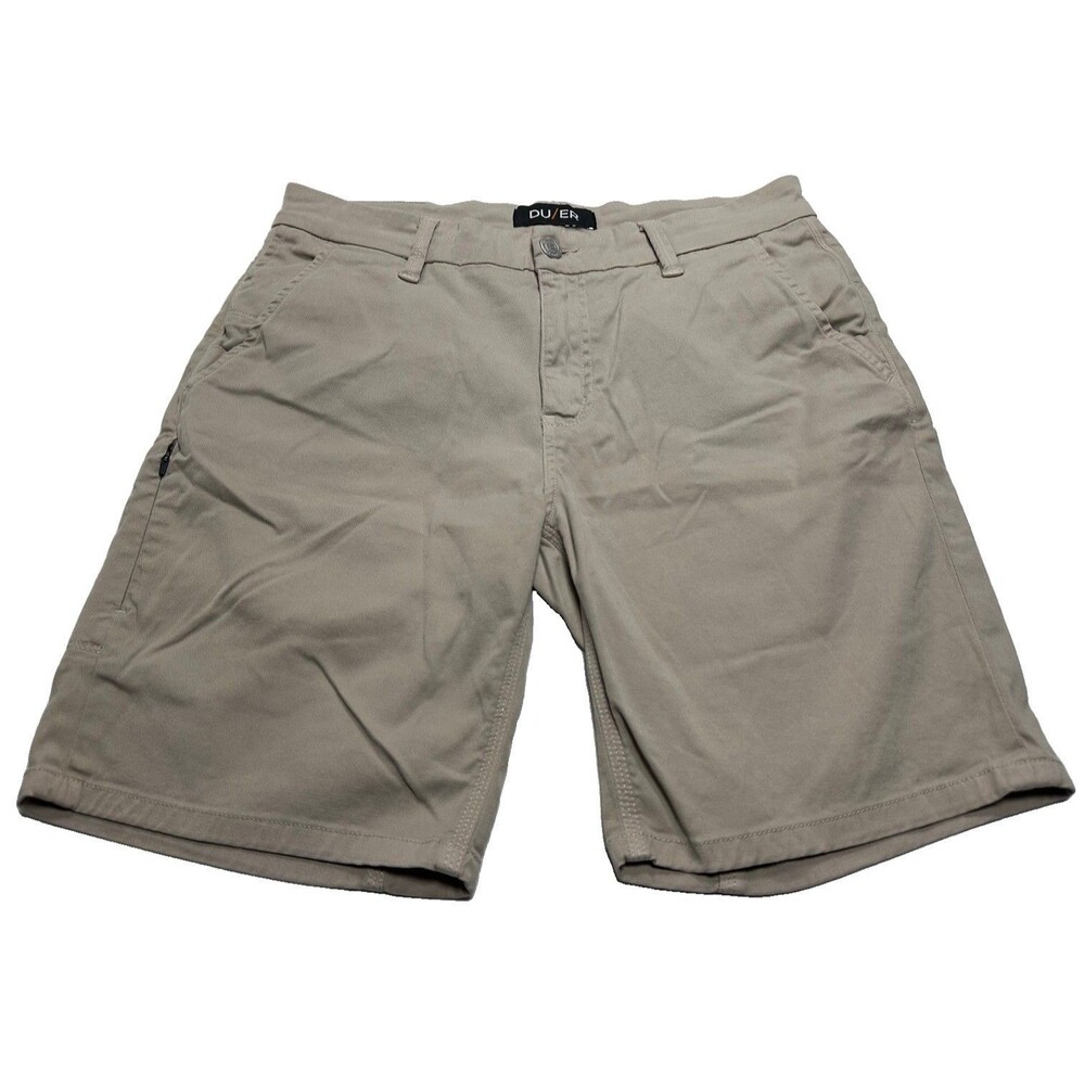 Men's DU/ER Live Lite Journey Shorts 9" Size 34 Khaki #T2X05